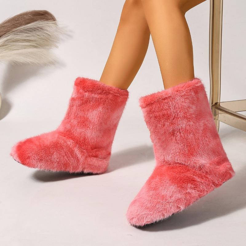 Fashion Autumn and Winter Thickened Warm Adult Large Size Middle Cylinder Anti-Slip Women's Boots