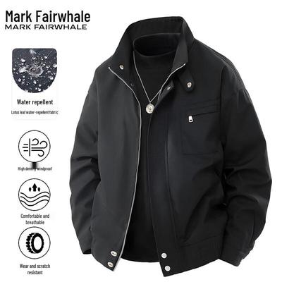 Mark Fairwhale Men's Casual Windproof Waterproof Stand Collar Jacket