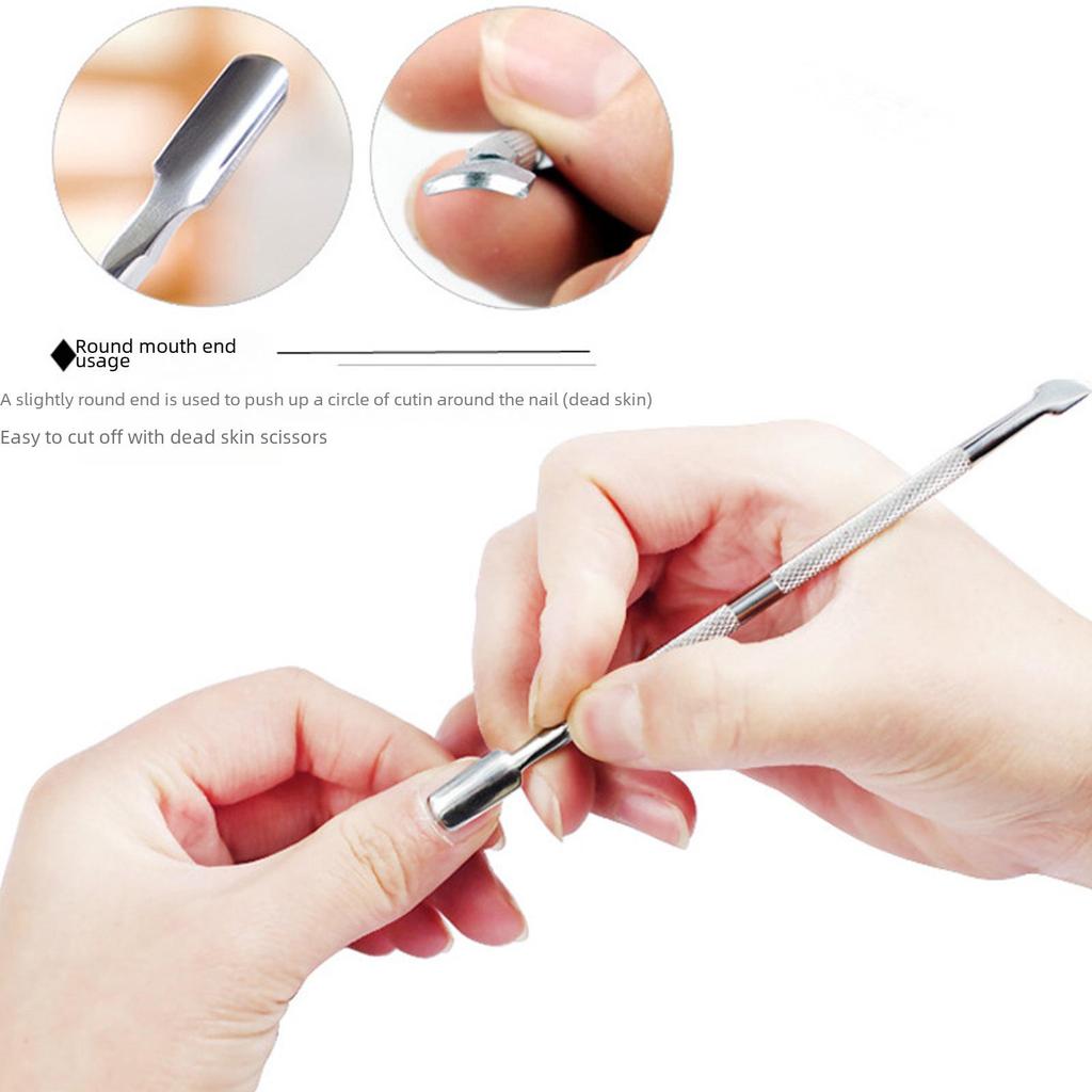 Stainless Steel Double-Ended Cuticle Pusher and Nail Care Tool