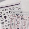 Spicy Girl Pink Plaid Heart Bow Nail Stickers - Sweet & Cool Fashion Design