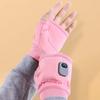 USB Heated Gloves with Digital Display Portable Smart Thermostatic Electric Heated Fingerless Gloves Hand Warming Gloves Outdoor Work Cycling Skiing