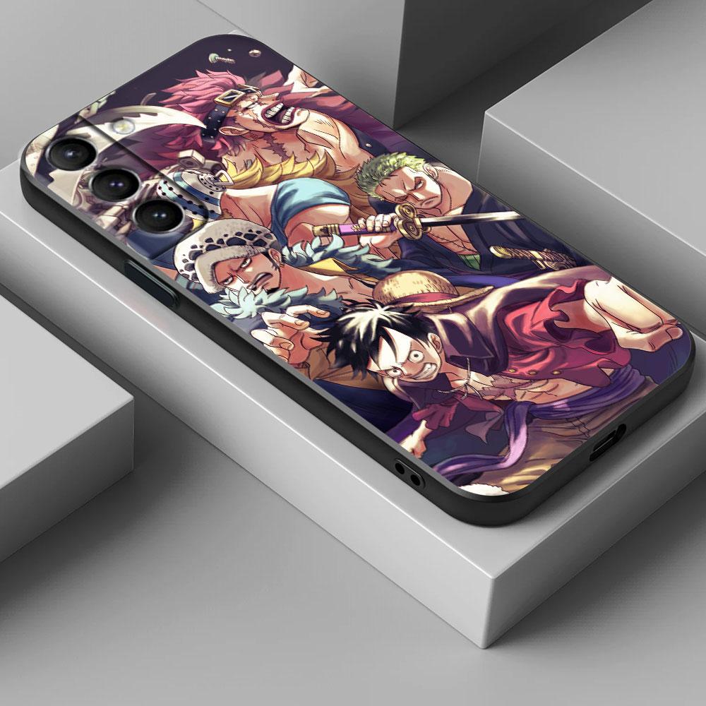 One P-Piece Kid Law Luffy Anime Phone Case For Samsung Galaxy S25 S24 S23 S20 S21 FE S26 S22 Ultra 5G S26 Plus S25FE Soft Cover