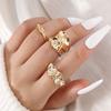 Rings for Women 3-Piece Set Gold Irregular Fashion Jewelry Accessories