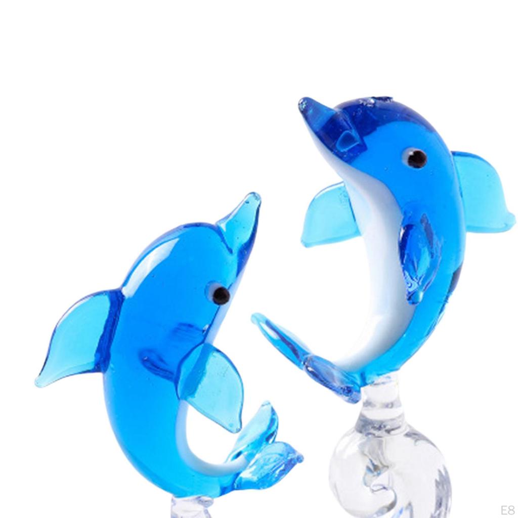 Dolphin Decor Figurine Tank Craft Lovely Statue Garden Bedroom Hallway Sea Ornament