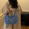 Denim Shoulder Bag Large Capacity Women's Crossbody Bag Commuter Tote Bag Mother Bag