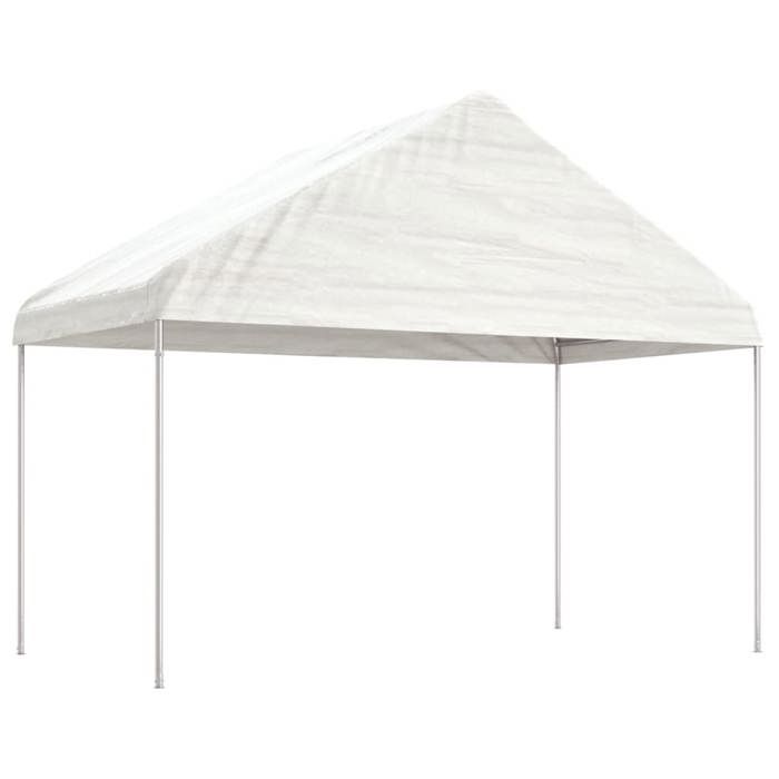 VidaXL Belvédère avec toit blanc 8,92x4,08x3,22 m polyéthylène, tente de fête, chapiteau, abri à auvent, pavillon, tente 3155512