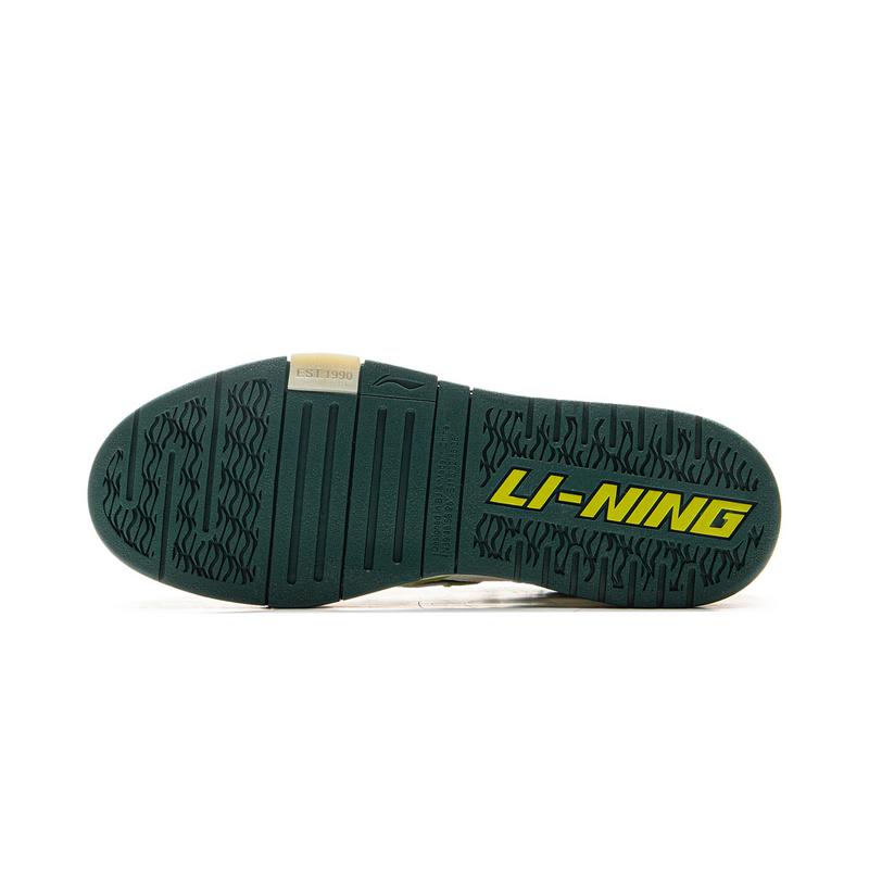 Li Ning Weiw Pro Trendy Versatile Durable Low-Top Skate Shoes Unisex Sneakers Cream-White Rainforest-Green AECV007-3