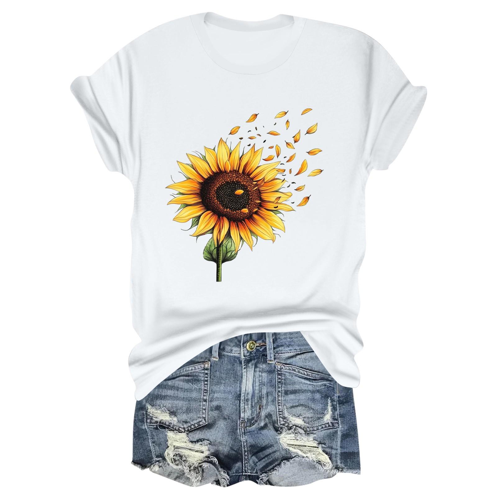 

Дитяча повсякденна футболка з круглим вирізом і короткими рукавами з принтом 160 білий