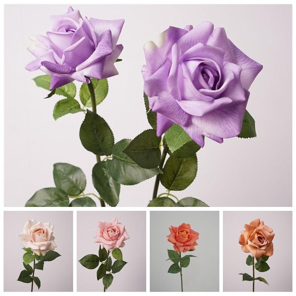 Cloth Artificial Rose Flower Iron Wire Simulation Rose Realistic Artificial Rose  Home Decoration
