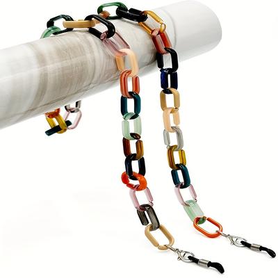 1pc Glasses Rope Chain Anti-Drop Acrylic Glasses Chain Fashionable And Simple Mixed Color Mask Chain Suitable for Daily Wear