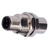 Male to Female Connector IP67 Panel Socket with Brass Nickel Plated  M12‑I‑4