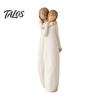 Home Decor Accents Sisterhood Wooden Figurine, Handcrafted Friendship Sculpture for Living Room Artistic Decorations Bedroom Tabletop Ornament,