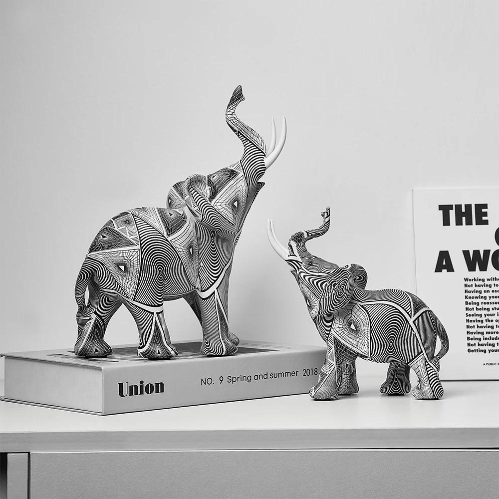 Modern Simple Art Dazzling Elephant Ornaments Creative Crafts Living Room Entrance Desk Resin Decorative Ornaments