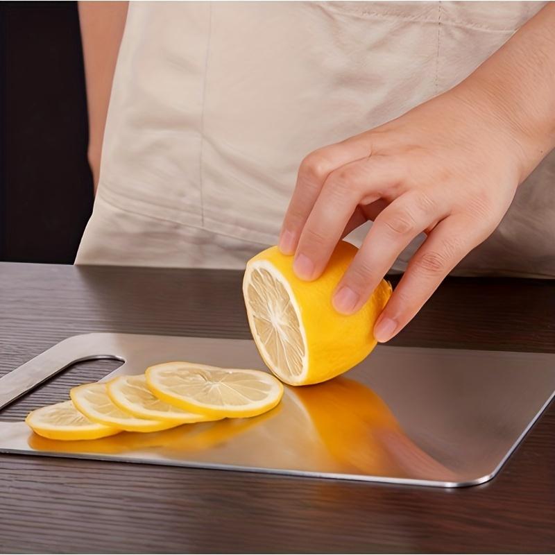 1 Peça Tábua de Corte Premium de Aço Inoxidável - Dupla Face, Segura para Alimentos, Design Elegante, Perfeita para Cozinhas Domésticas e Catering Profissional