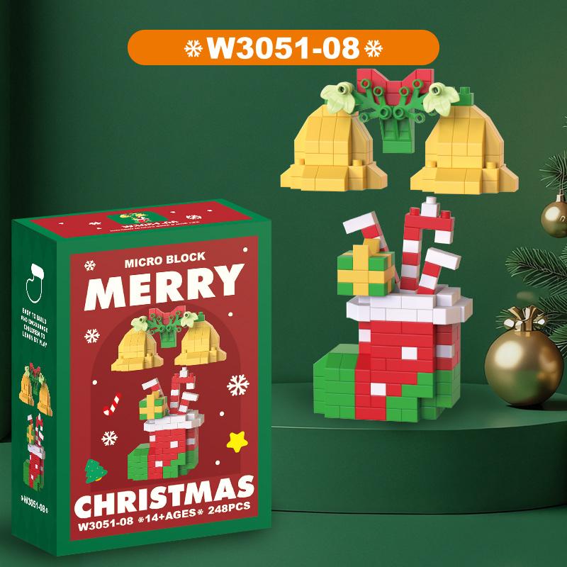 Vánoční dárky Stavebnice Série Santa Claus Sob Puzzle Sestavovací kostky Stolní dekorace Hračky pro dítě Vánoční dárek