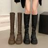 Elastic boots knight taller small thin boots new muffin thick-bottomed tall tube Spice Girl Jurchen boots