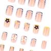 Square Nail Tips Bowknot Fake Nail Glues On Nail Stick On Nail Press On Nail Artificial False Nail for Womens and Girls