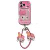 Sweet Girl Pink Plaid Cartoon Hand Strap Phone Case for iPhone 17/16 Pro Max/15/14