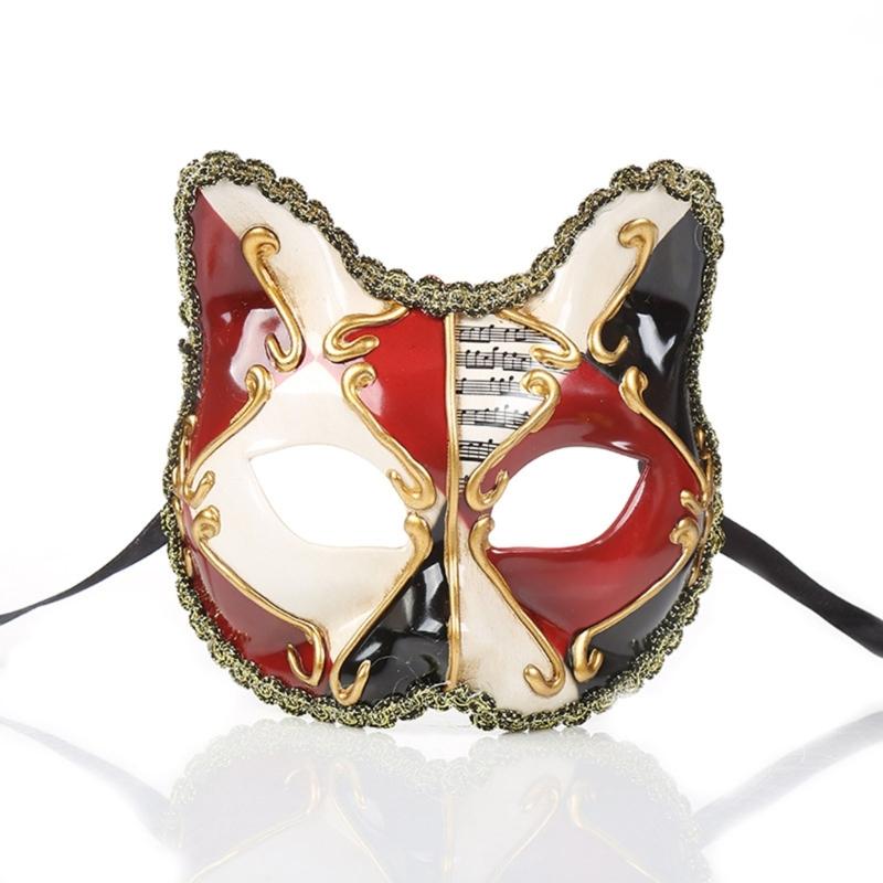 Mysterious Venetians Kitty Mask for Costume Parties and Stage Performances Mardi Gras Masquerades Cats Mask Accessory