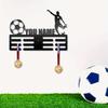 Metal Wall Art Soccer Trophy Display Holder with Hooks, Personalized Bar Decor Gift for Fans