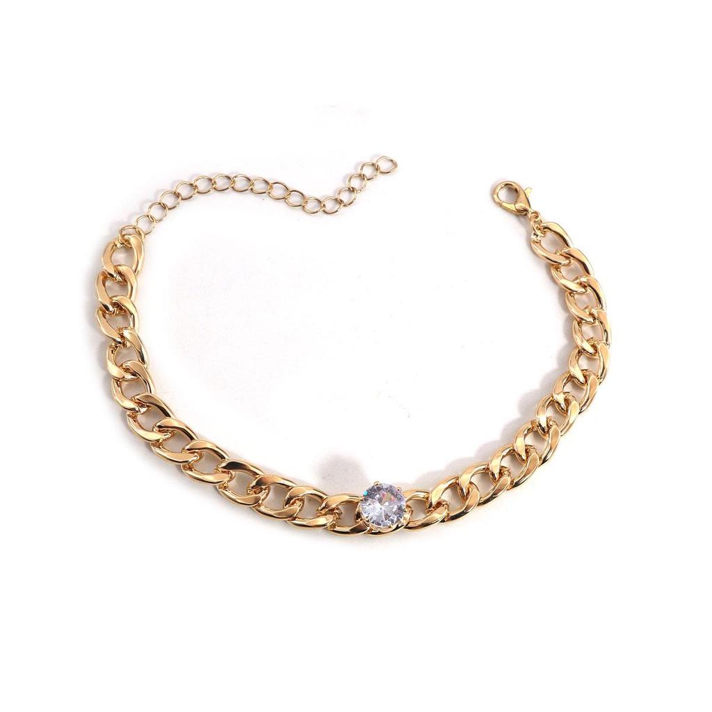 Cheville Chaîne Rétro Hip-hop Zircon: Style Minimaliste Transfrontalier