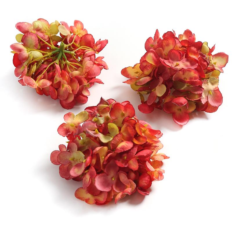 2Pcs Artificial Hydrangea Flowers 10cm Fake Flowers for Home Decor Wedding Marriage Decoration Supplies DIY Wreath Accessories