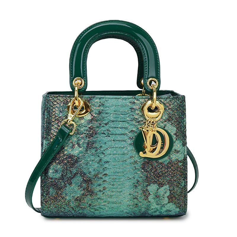 Snake-patterned Hand-held Princess Bag, Fashionable Single-shoulder Crossbody Bag, Trendy Women's Bag