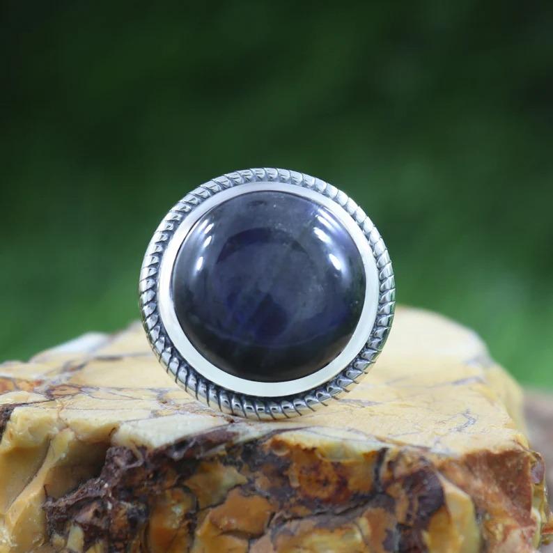 Natural Labradorite Gemstone Ring, Bohemian Ring, 925 Sterling Silver Ring, Gift For Her, Designer Ring,Silver  Jewelry, Women Ring