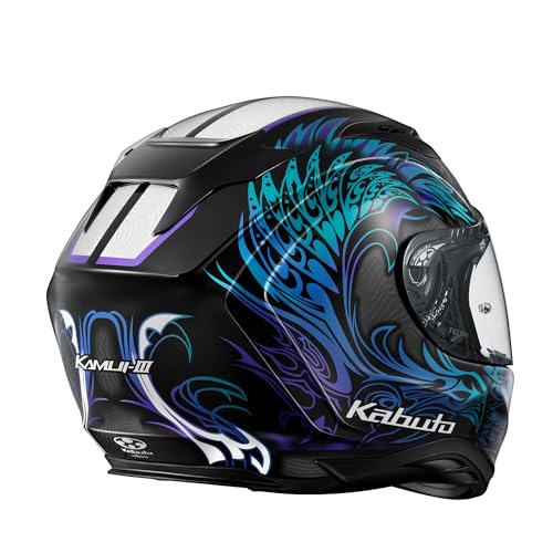 OGK KABUTO KAMUI3 ETERNO Full-Face Motorcycle Helmet, Black/Blue (Size: XS)