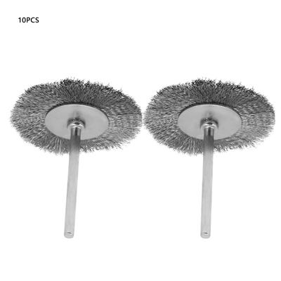 10 יחידות מברשת ליטוש חוט פלדה סוג שטוח ראש מברשת עמוק(3*38 מ"מ)