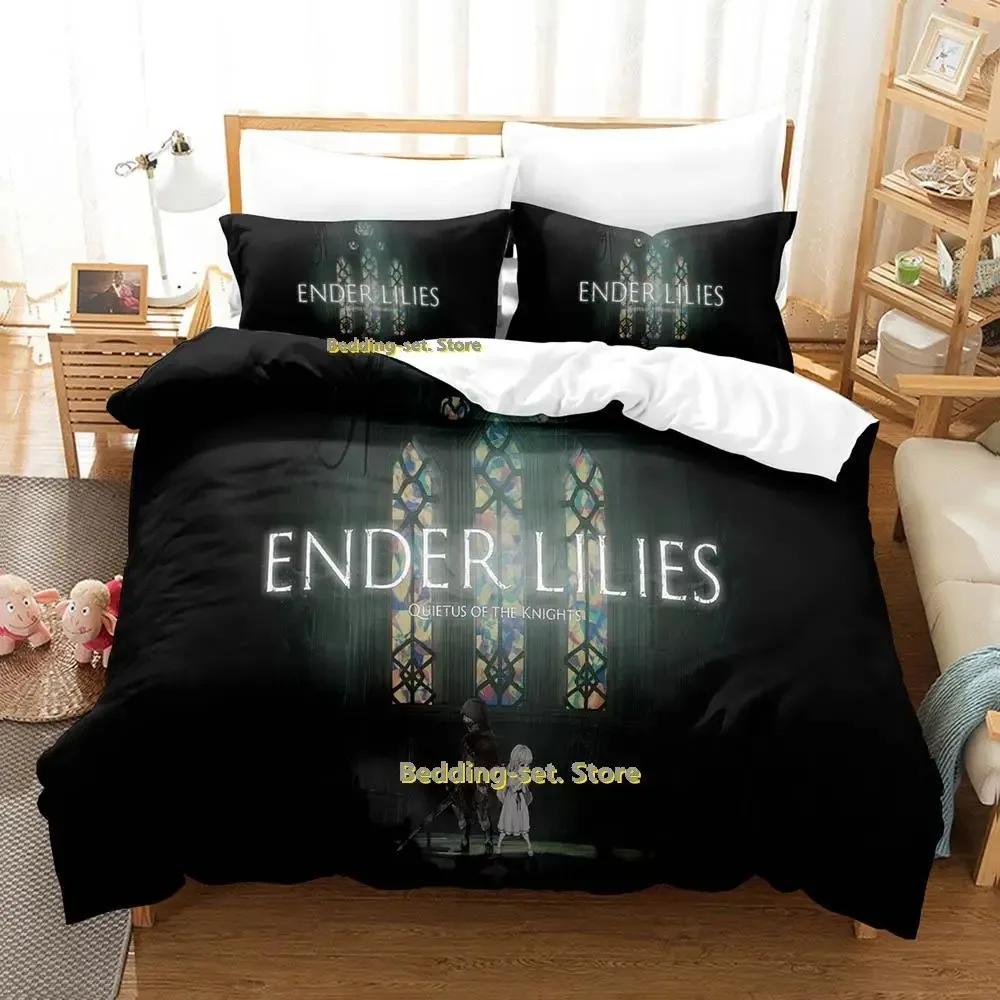 Gamw ENDER LILIES Quietus of the Knights Sängkläder Tecknad Anime tredelat set Vuxen Barn Sovrum Påslakan Set 3D-tryck
