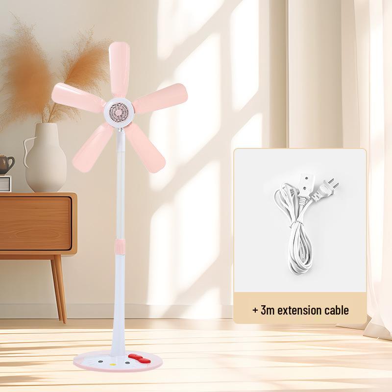 Quiet Small Electric Floor Fan with Soft Blades for Bedroom, Dorm, or Rental