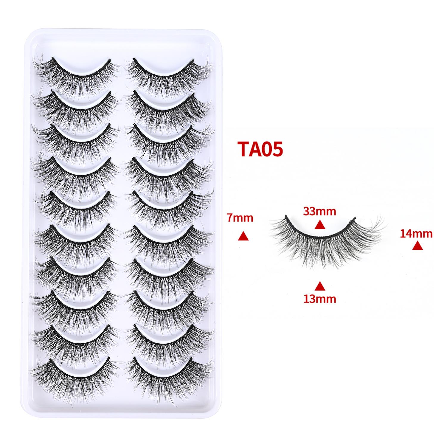 3D Cross False Eyelashes 10 Pairs of Three-dimensional Curled Eyelashes One Piece Eyelashes 2026