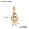 CARLIDANA Vintage Charm Women's Titanium Steel Heart-shaped Pendant Gold Plated Rhinestones 12 Birthstone Charms DIY Jewelry