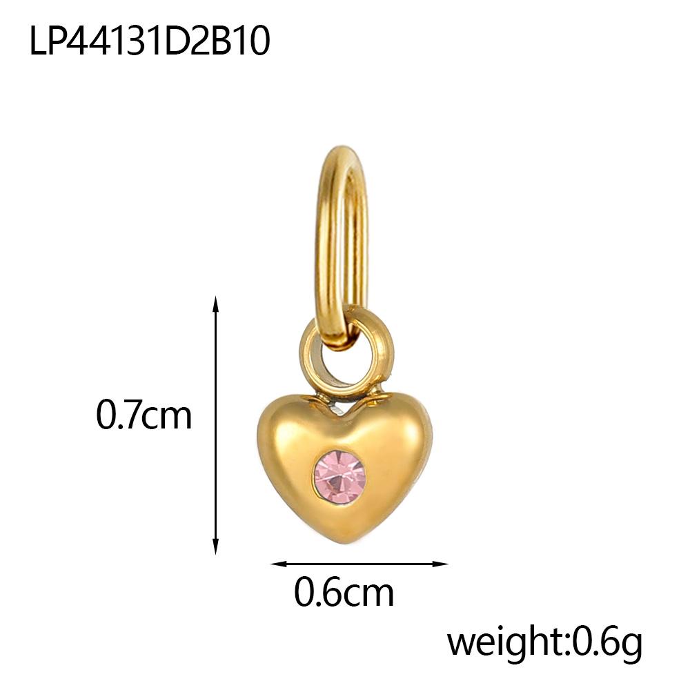 CARLIDANA Vintage Charm Women's Titanium Steel Heart-shaped Pendant Gold Plated Rhinestones 12 Birthstone Charms DIY Jewelry