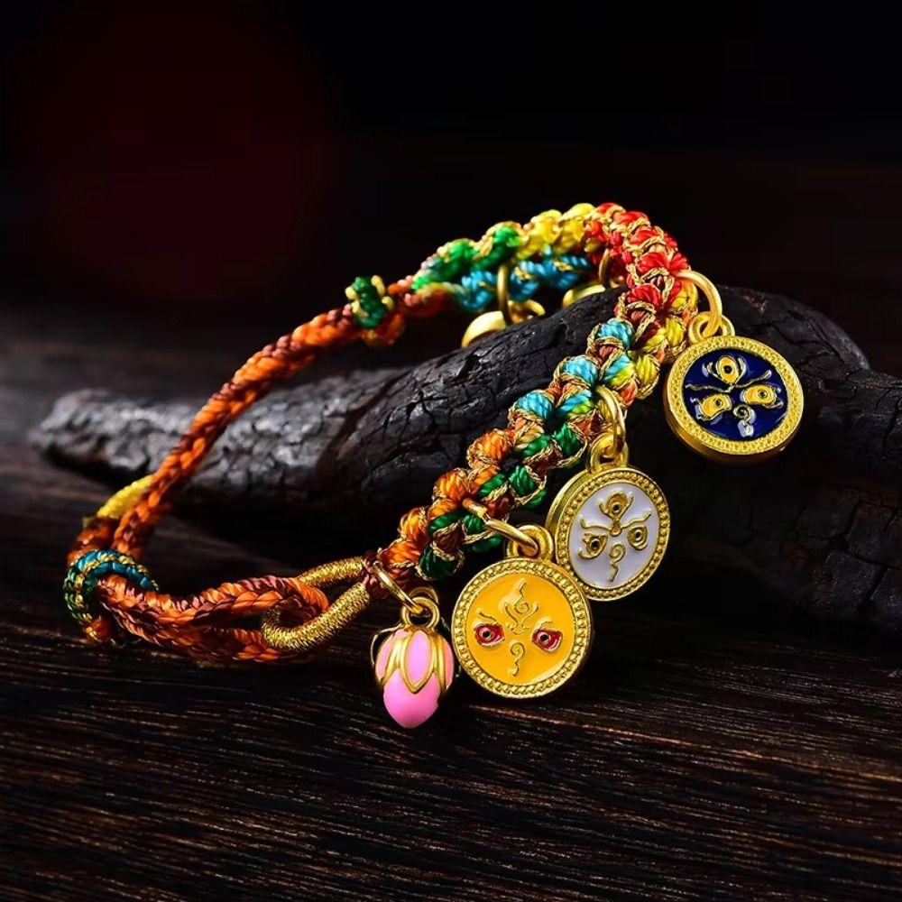 Adjustable Ethnic Style Bracelet Retro Chinese Style Bracelet Ancient Style Woven Hand Rope  Couple