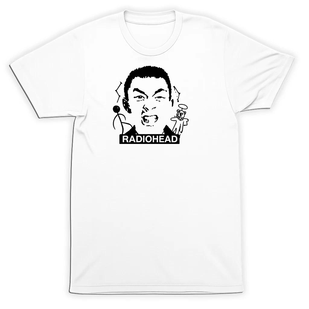 Radiohead Thom Yorke Face White Devil vs Angel T-Shirt Alternative Rock Tee 3XL