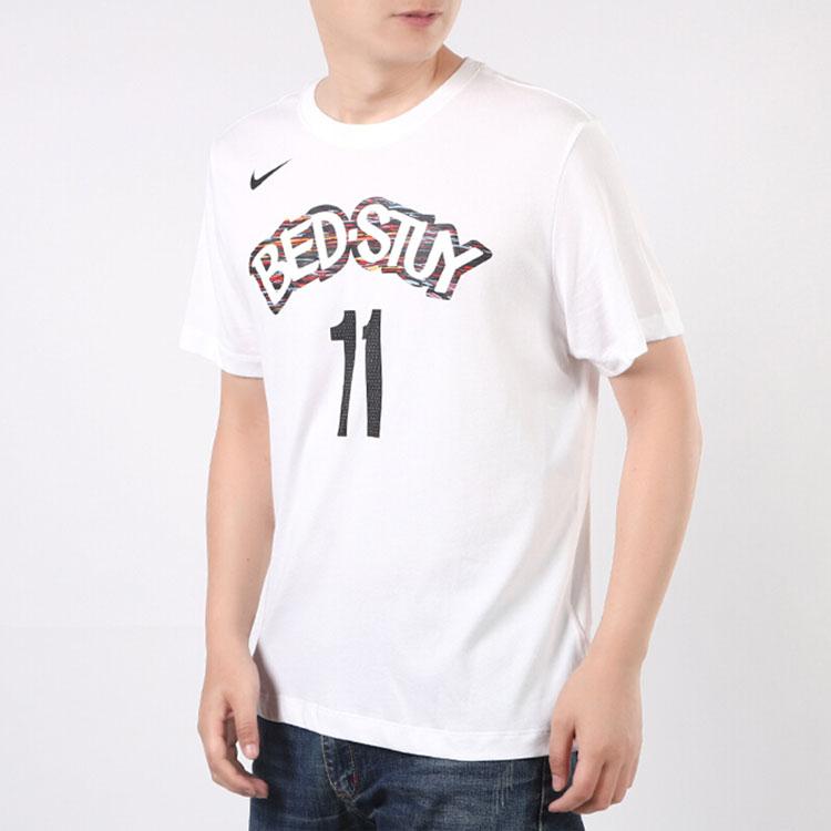 Nike Dri-FIT NBA City Edition Brooklyn Nets Kyrie Irving No. 11 Short Sleeve T-Shirt Men Tops White BV8746-100