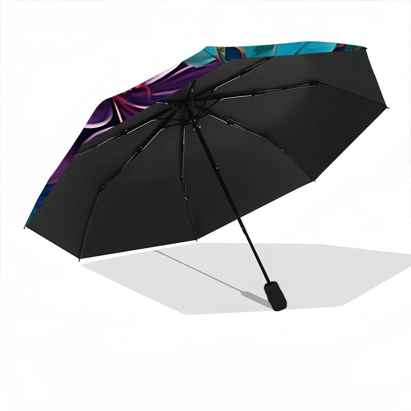 1pc Tropical Flowers Fashionable Automatic Opening/Closing Folding Umbrella with 8 Bones, Windproof Portable, Daily Use157