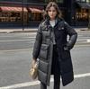 2026 Winter Women's Long Cotton Jacket Female Pure Color Hooded Long Parkas Coats Women's Thicken Warm Jacket Women's Clothing