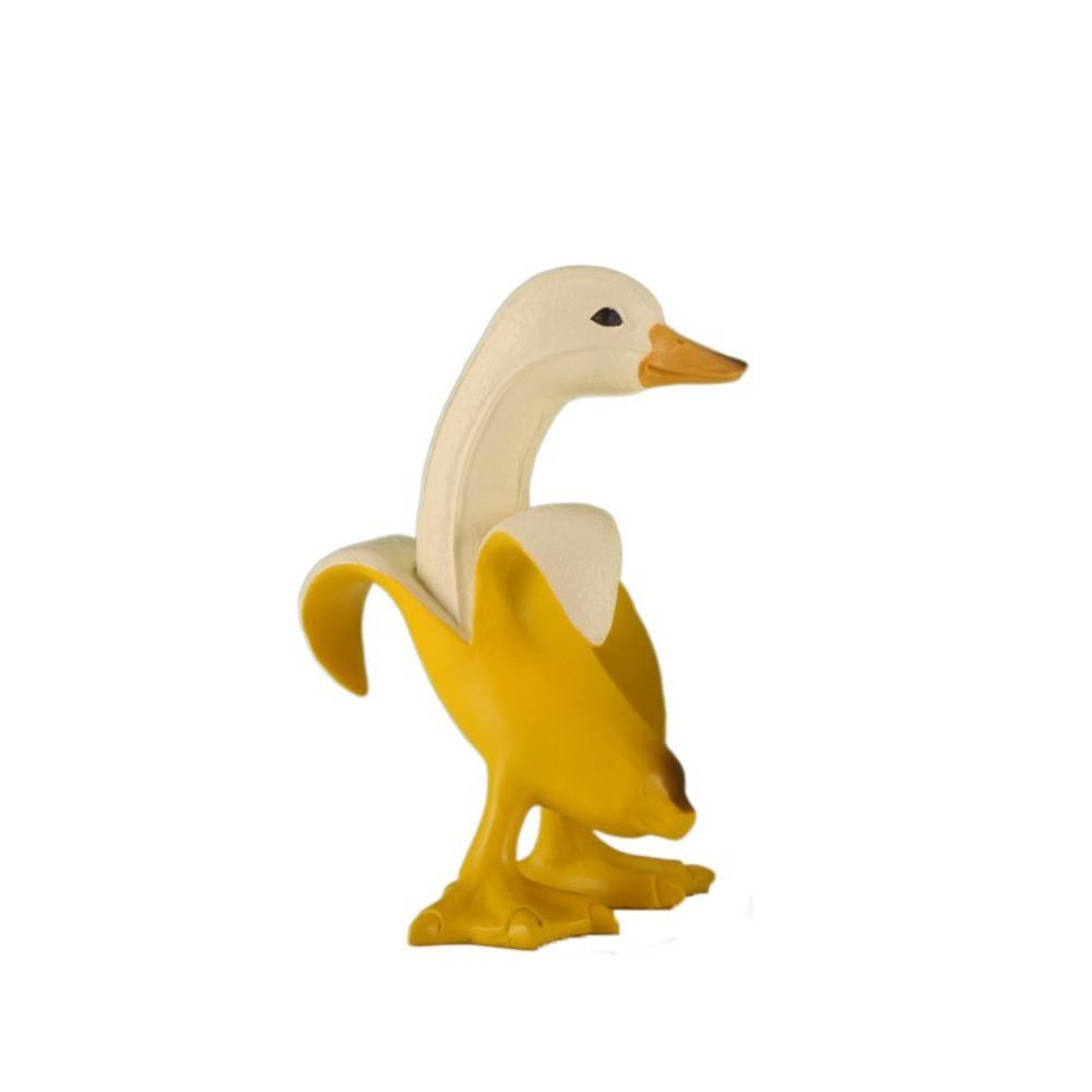 Cute Banana Duck Figurines Resin Animal Ornaments Fashion Cartoon Banana Duck  Birthday Gift