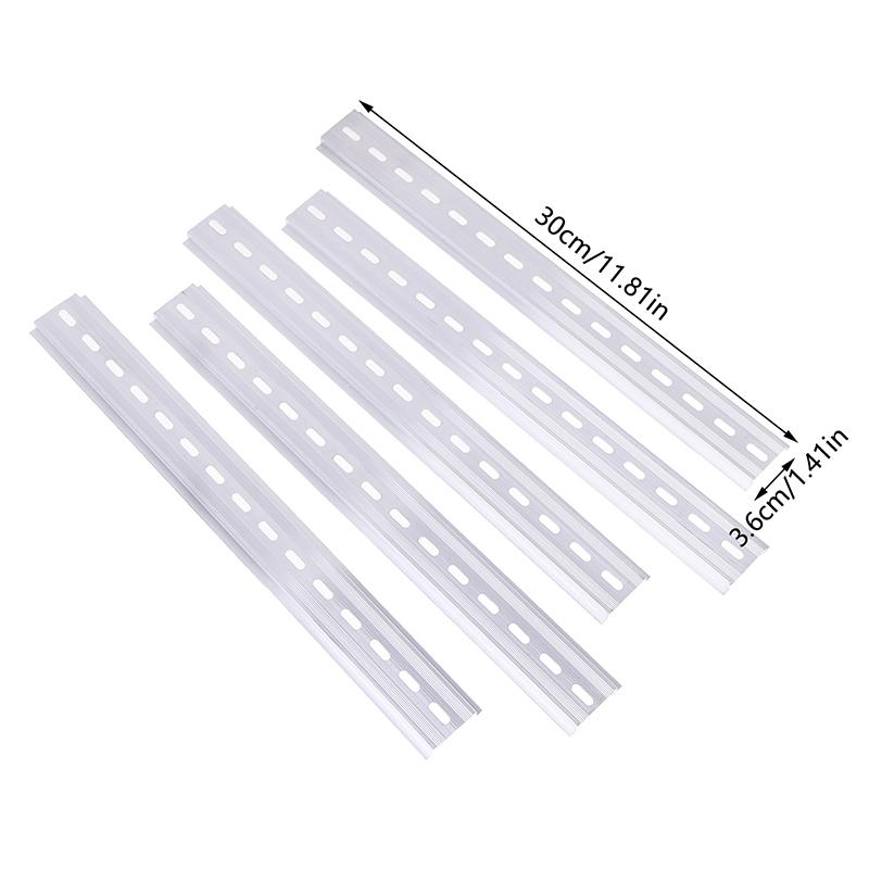 5Pcs Iron Din Universal Rail Width 35Mm Length 10/20/30/50Cm Terminal Block Electrical Slotting Din Rail