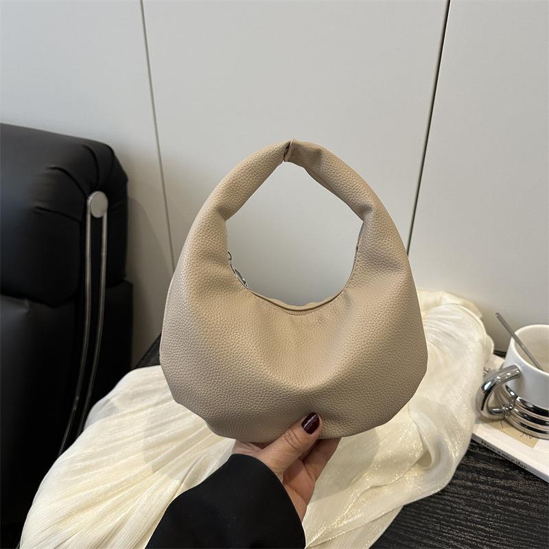 Yogodlns Simple Solid Color Clutch Bags Pu Leather Women Underarm Hobo Bag Commute Small Handbags For Ladies