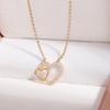 Luxury Double Heart Zirconia Necklace - Elegant and Versatile Jewelry for Women, Perfect for Valentine's Day and Everyday Wear.
