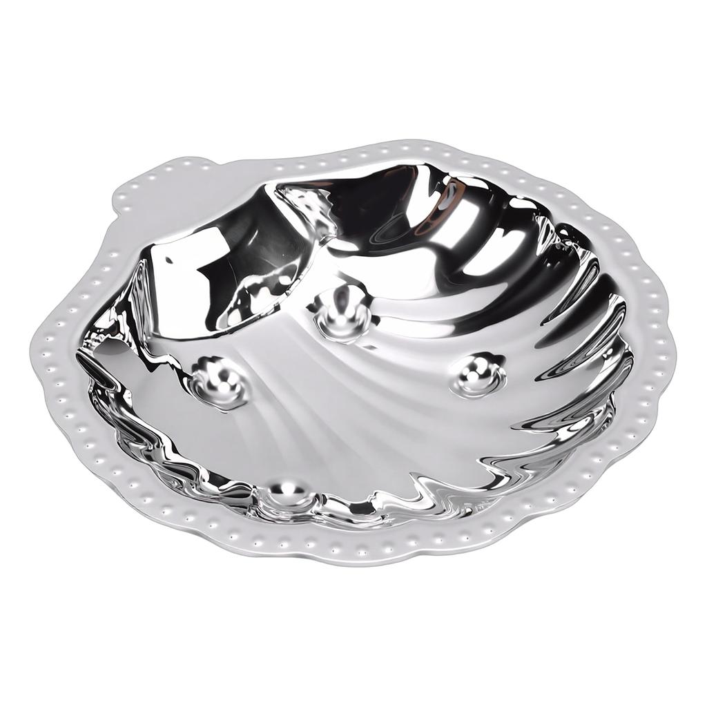 Metall-Snackschale 304 Edelstahl Vintage Muschelform Schmuckhalter für Trockenfrüchte Nüsse Vorspeisen