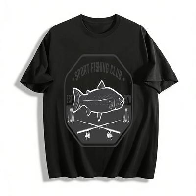 Vintage 1978 Sportfischerei Club Druck Outdoor Angler Freizeit T-Shirt Reines Baumwoll-T-Shirt