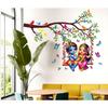 WallHunt PVC Vinyl Tree and Flowers Branch Leaves Radha Krishna Self-Adhesive Wall Sticker for Home Decor/Decoration