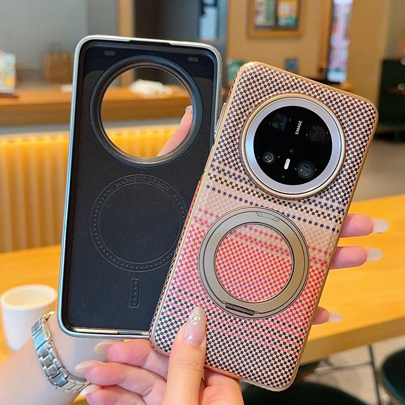 Premium Carbon Fiber Texture Magnetic Case For Huawei Mate 60 70 Pro Pura 80 Pro+ Ultra Stand Cover 360 Rotatable Ring Aluminum