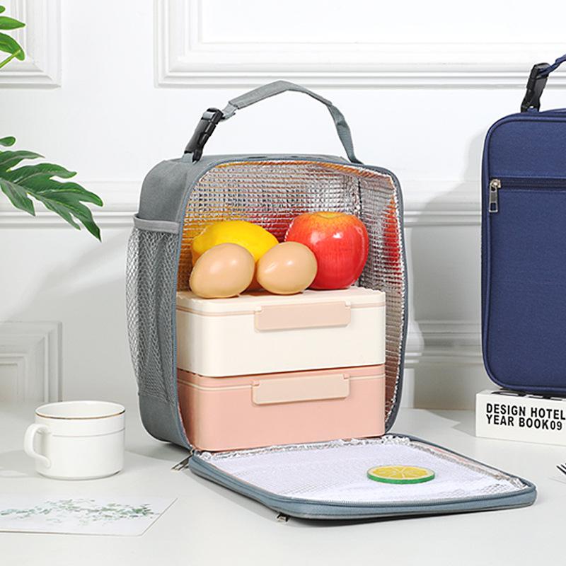Student Portable Large Capacity Insulated Lunch Box Reusable Lunch Bag for Men Women Waterproof Oxford Cloth Insulated Cooler Bag