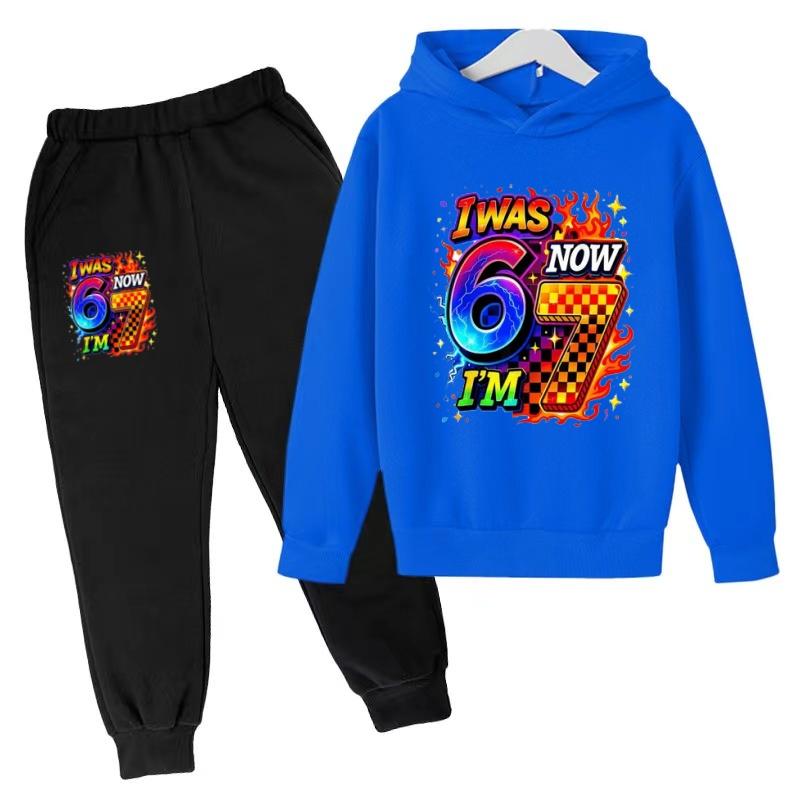 Kids Hoodie New Six Seven 67 Print Clothes Sweatshirt+Pants 2P Boy Girl Toddler 3-12Years Casual Top Pullover Sports Fashion Set
